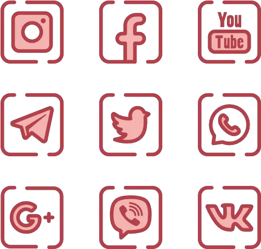 Essential Set Social Media Icons Yellow