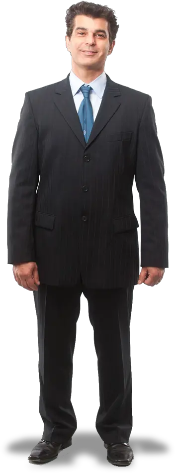 Person Transparent Background Black Suit With Blue Neck Tie