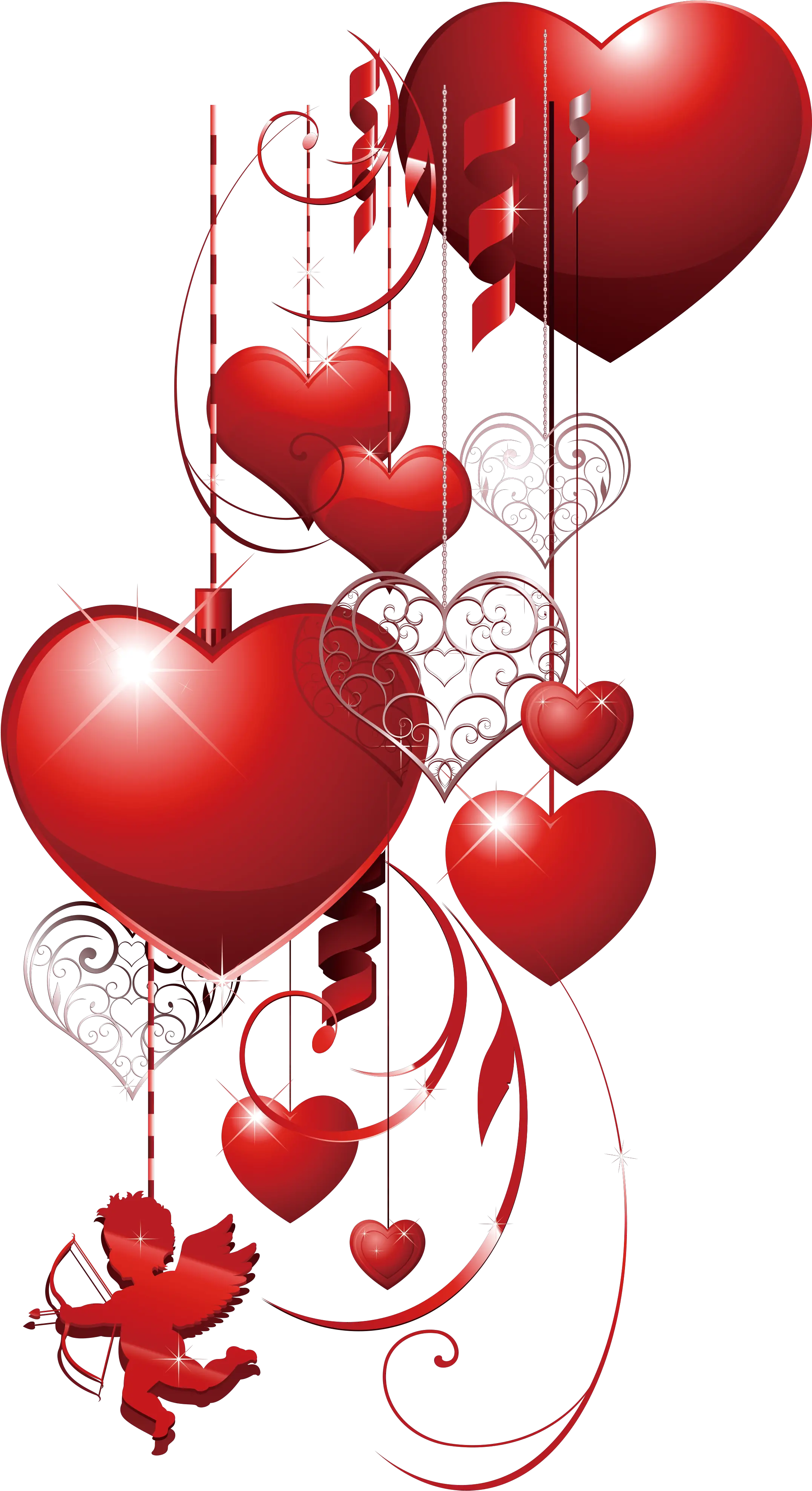 Decorative Heart Love Pattern Valentines Scalable Cupid Valentine Day Mug Print