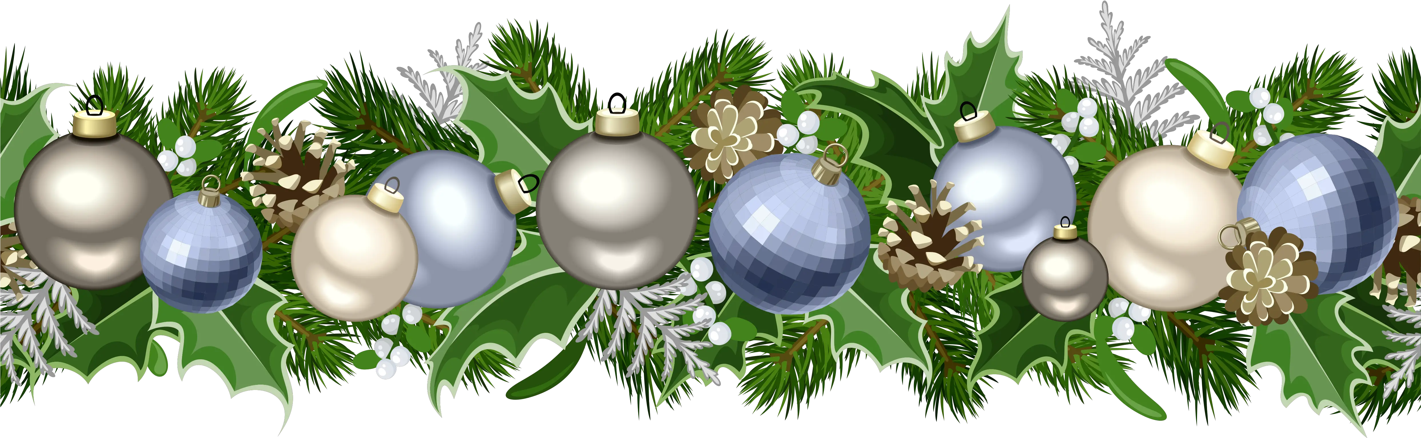 Christmas Garland Border Png Blue Christmas Garland Png