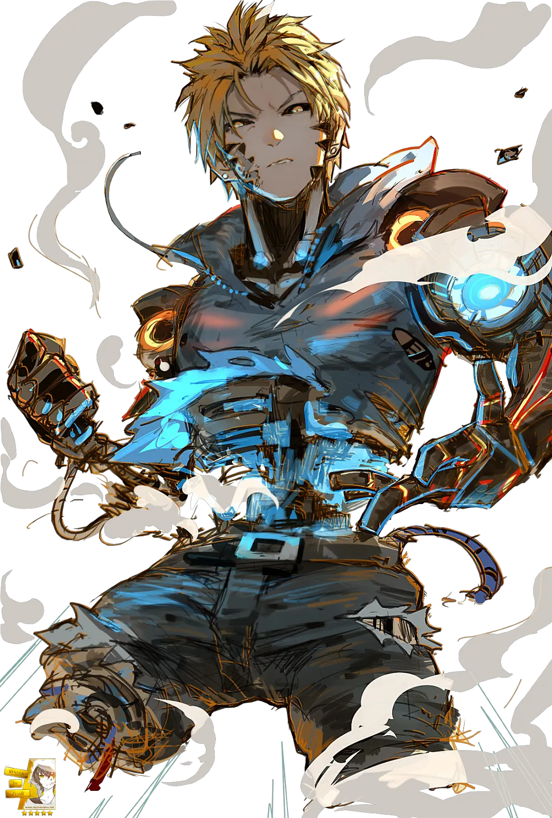 Render Genos Cool One Punch Man Fanarts