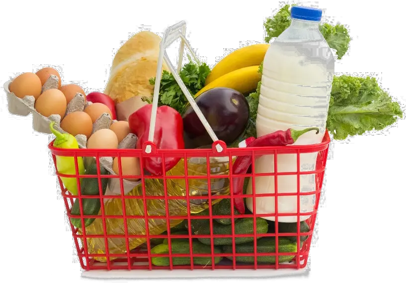 Shopping Basket With Groceries