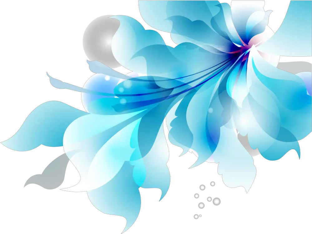 Blue Floral Abstract Background