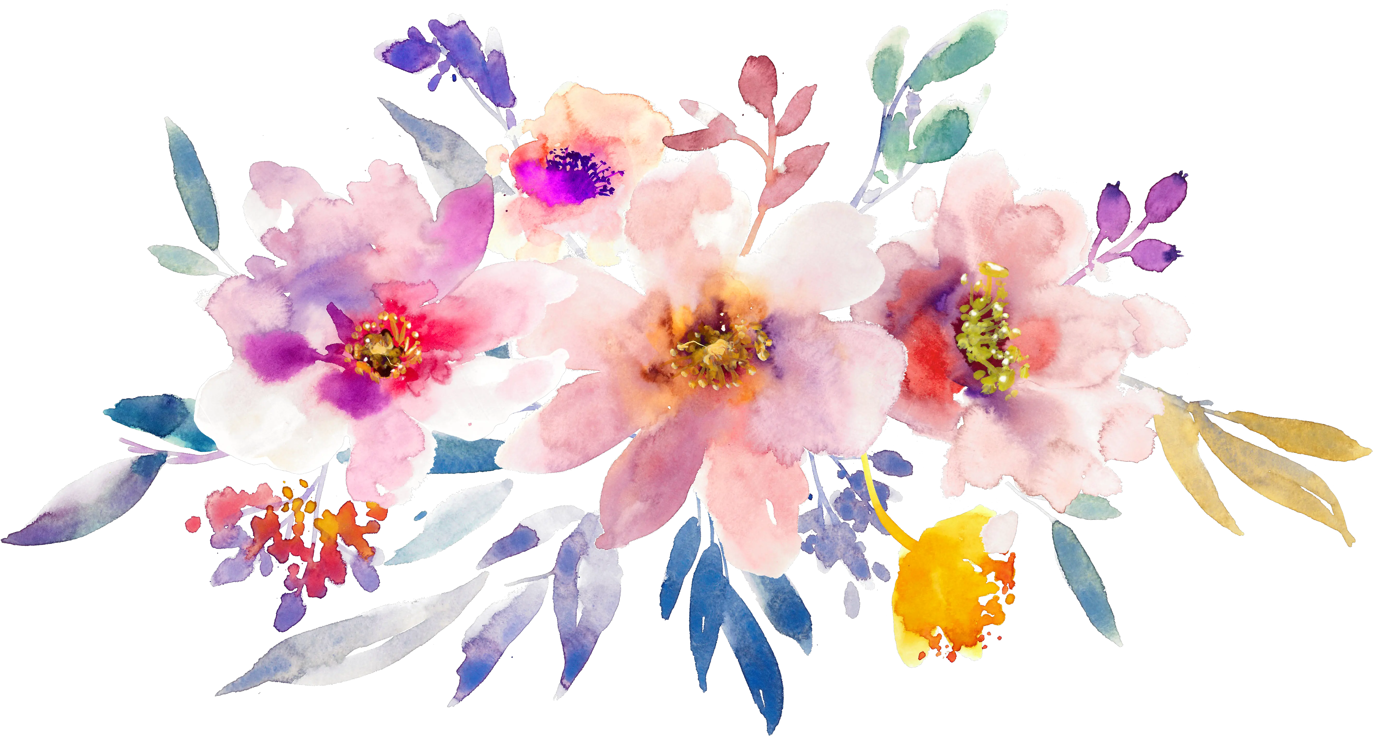 Flowers Paper Watercolor Painting Spring Flowers Spring Illustration