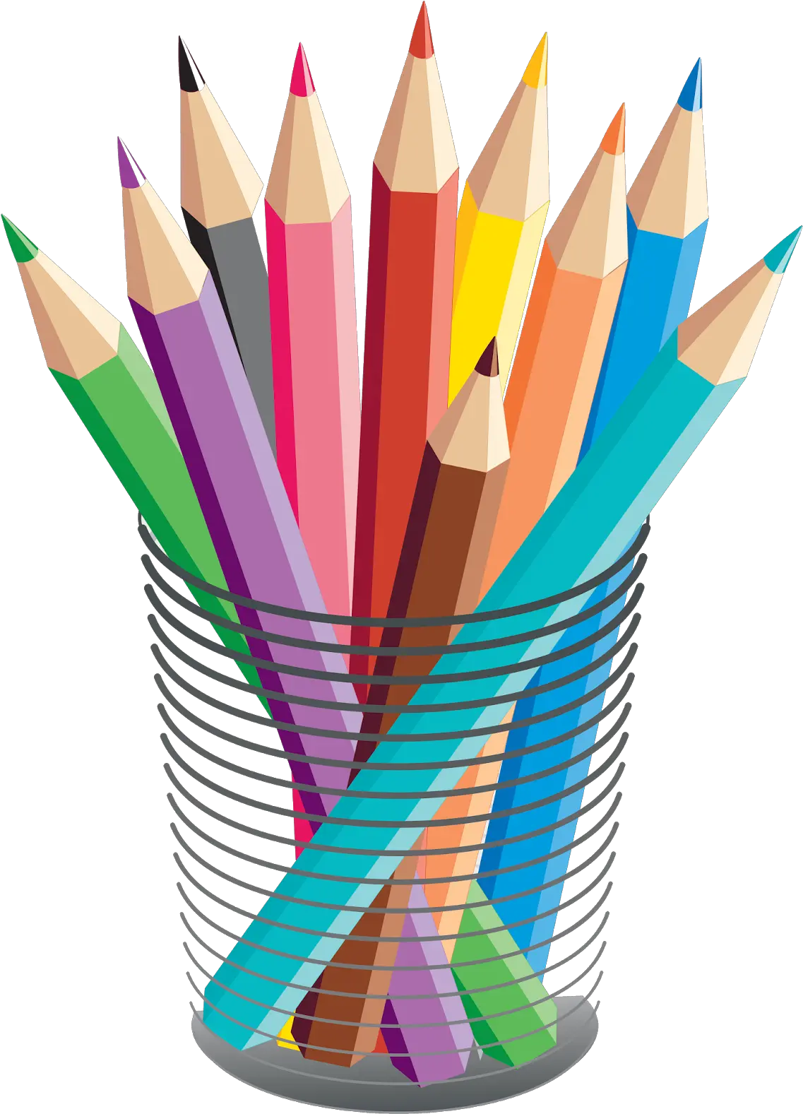 Transparent Library Colored Pencil Stationary Transprent Color Pencil Vector