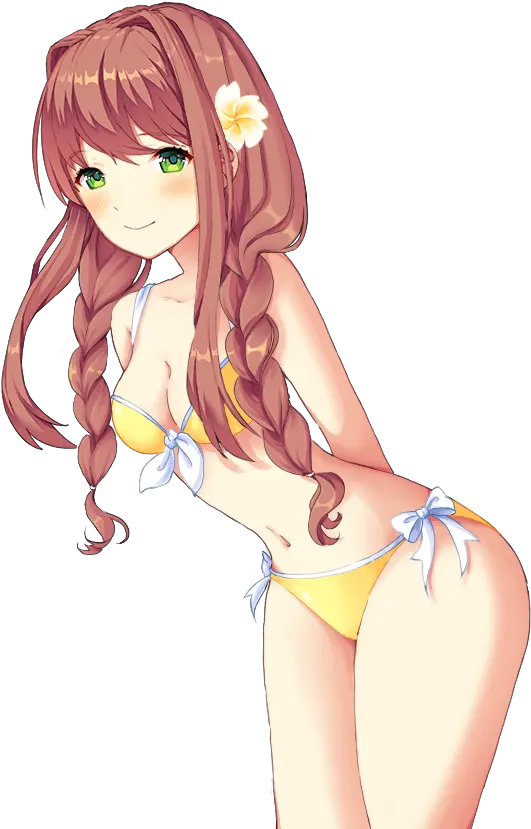 Doki Doki Literature Club Hair Clothing Anime Human Doki Doki Literature Club Monika Bikini