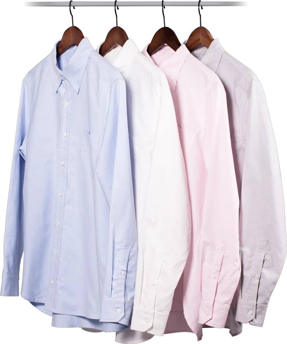 Row Of Oxford Shirts On Hangers Clothes On Hangers Png