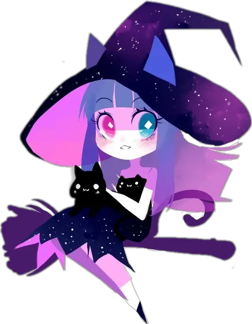 freetoedit cute kawaii cat witch space blue Anime Girl Cute Kawaii Neko