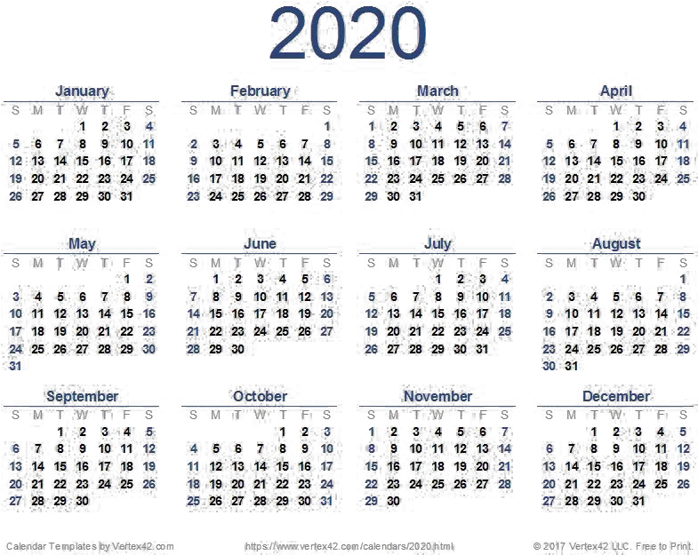 2020 Calendar Png Download Image Free Printable 2020 Calendar