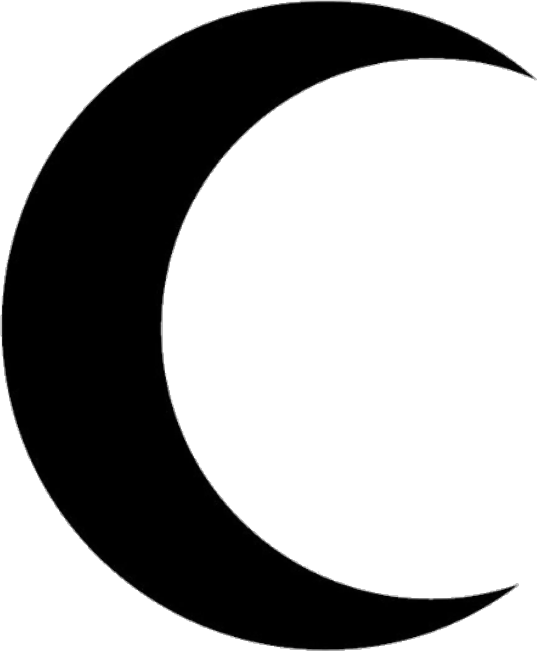 Solid Black Crescent Moon Silhouette Crescent Moon Wolf