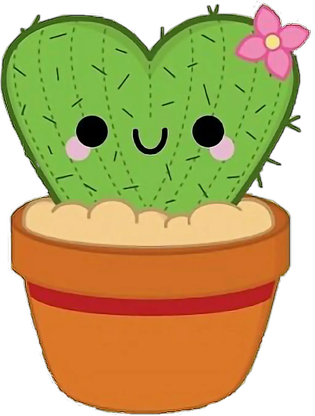 Cactus Flower Plant Kawaii Cute Tumblr Freetoedit Png Cute Cactus Clipart Png