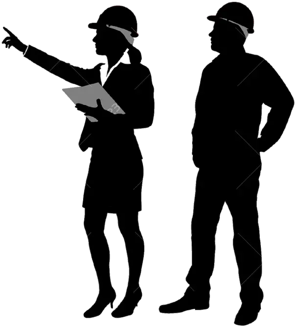 Silhouette Image Construction Engineer Job Female Silhouette Construction Worker