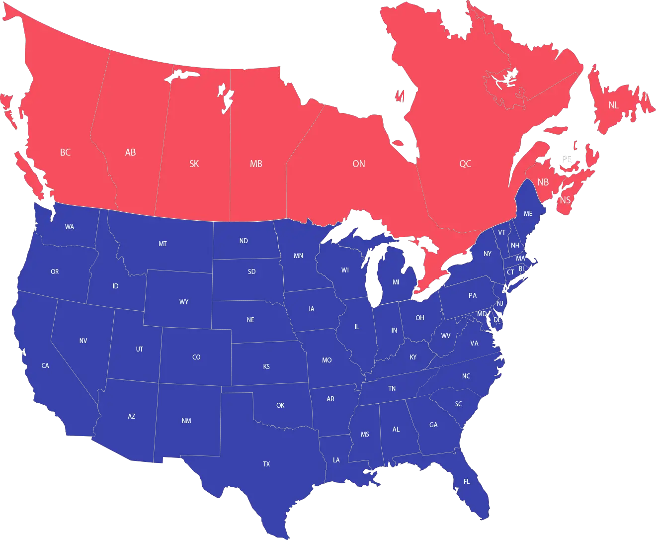  Usa And Canada Map Png