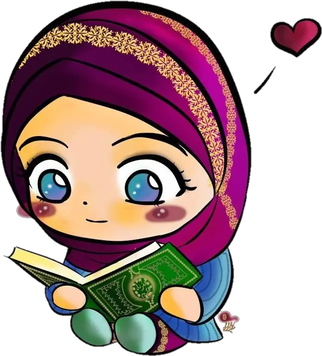 quran muslim islamic islam hijab Girl Reading Quran Clipart