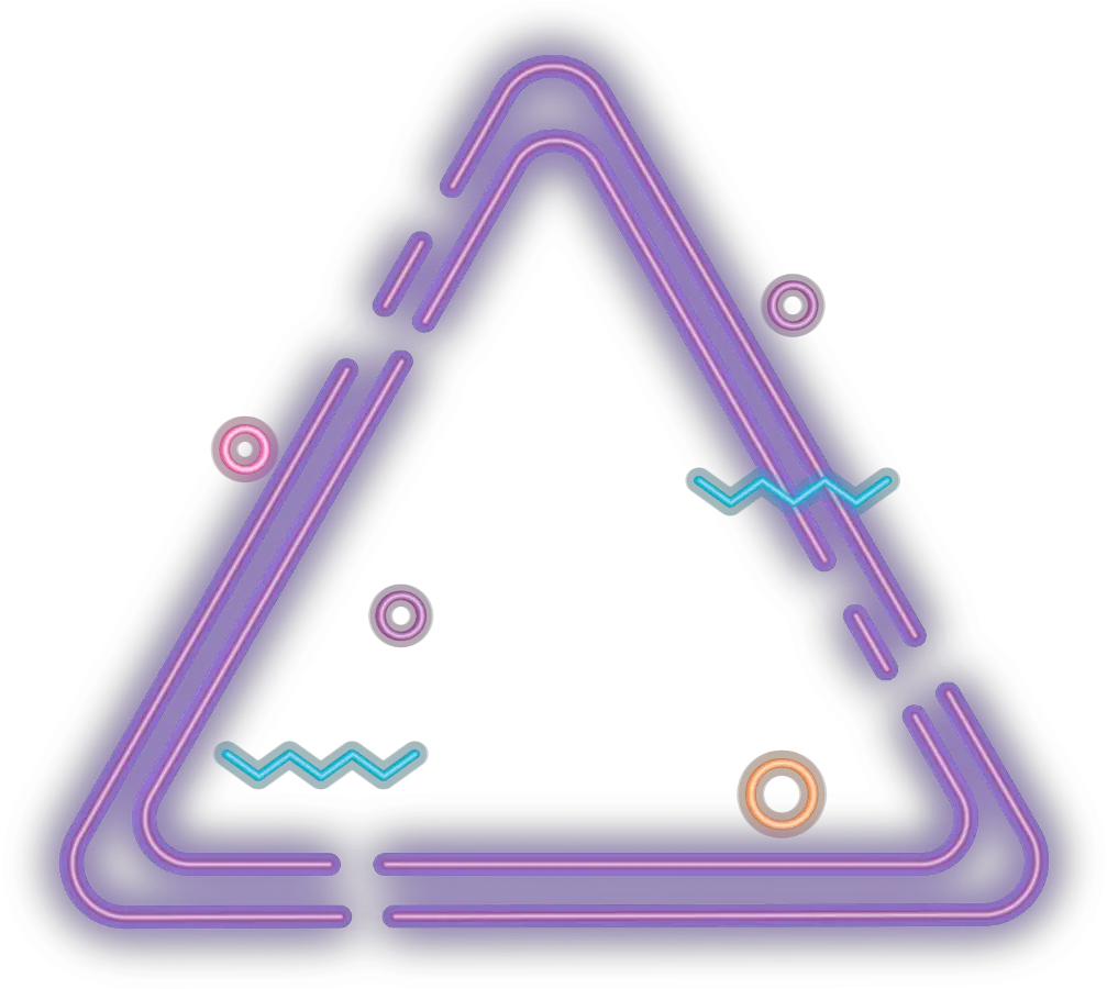 triangle dot border neon geometric frame overlay Triangulo Morado Neon Png