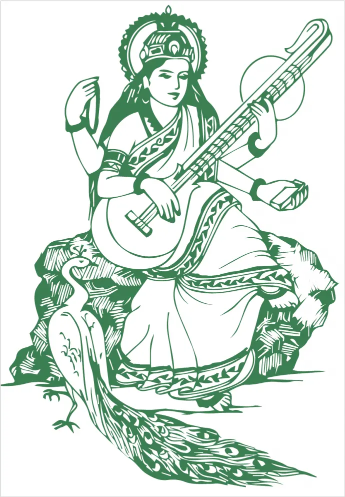 Saraswati Black And White