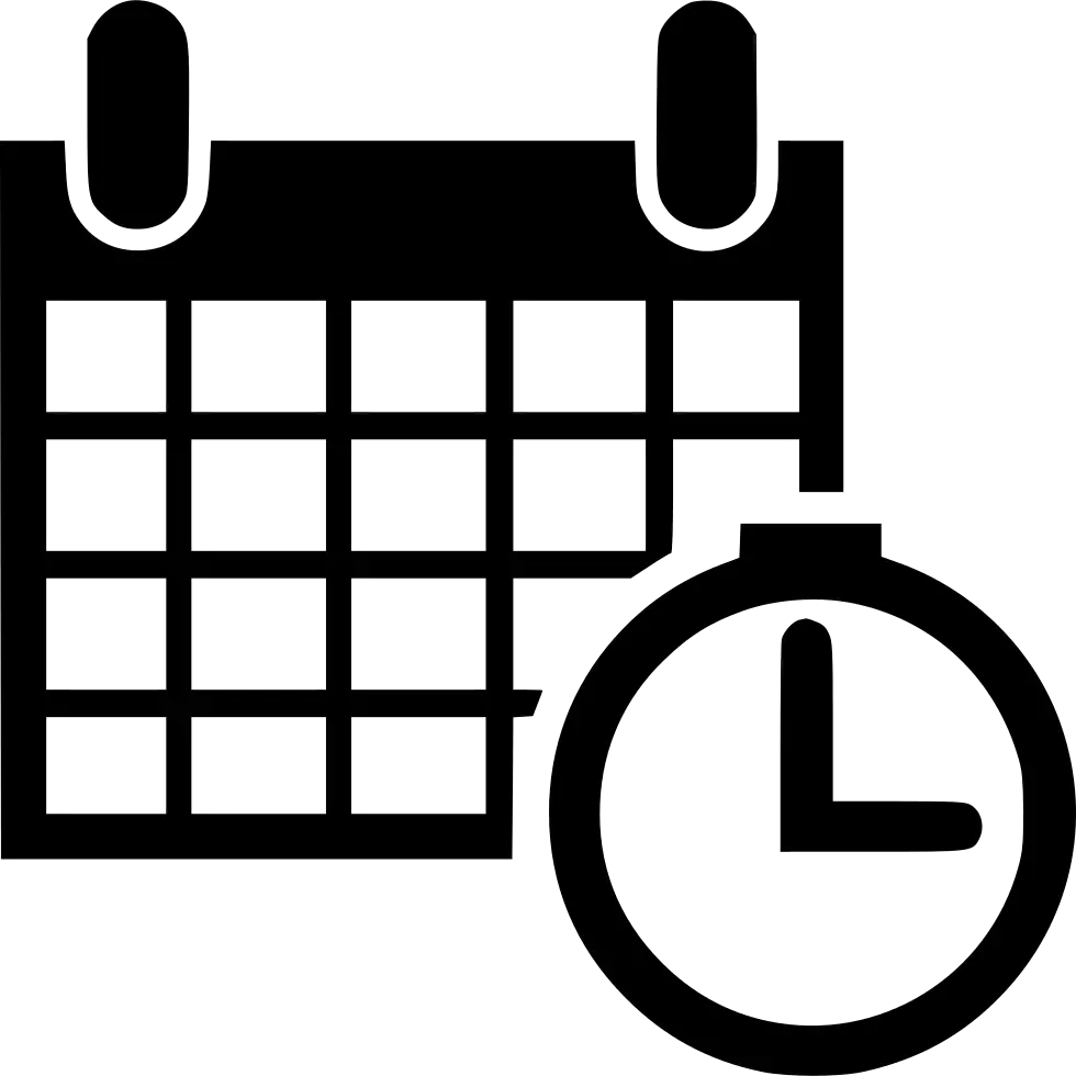 Calendar Time Schedule Event Planning Gantt Spreadsheet Vector Icon