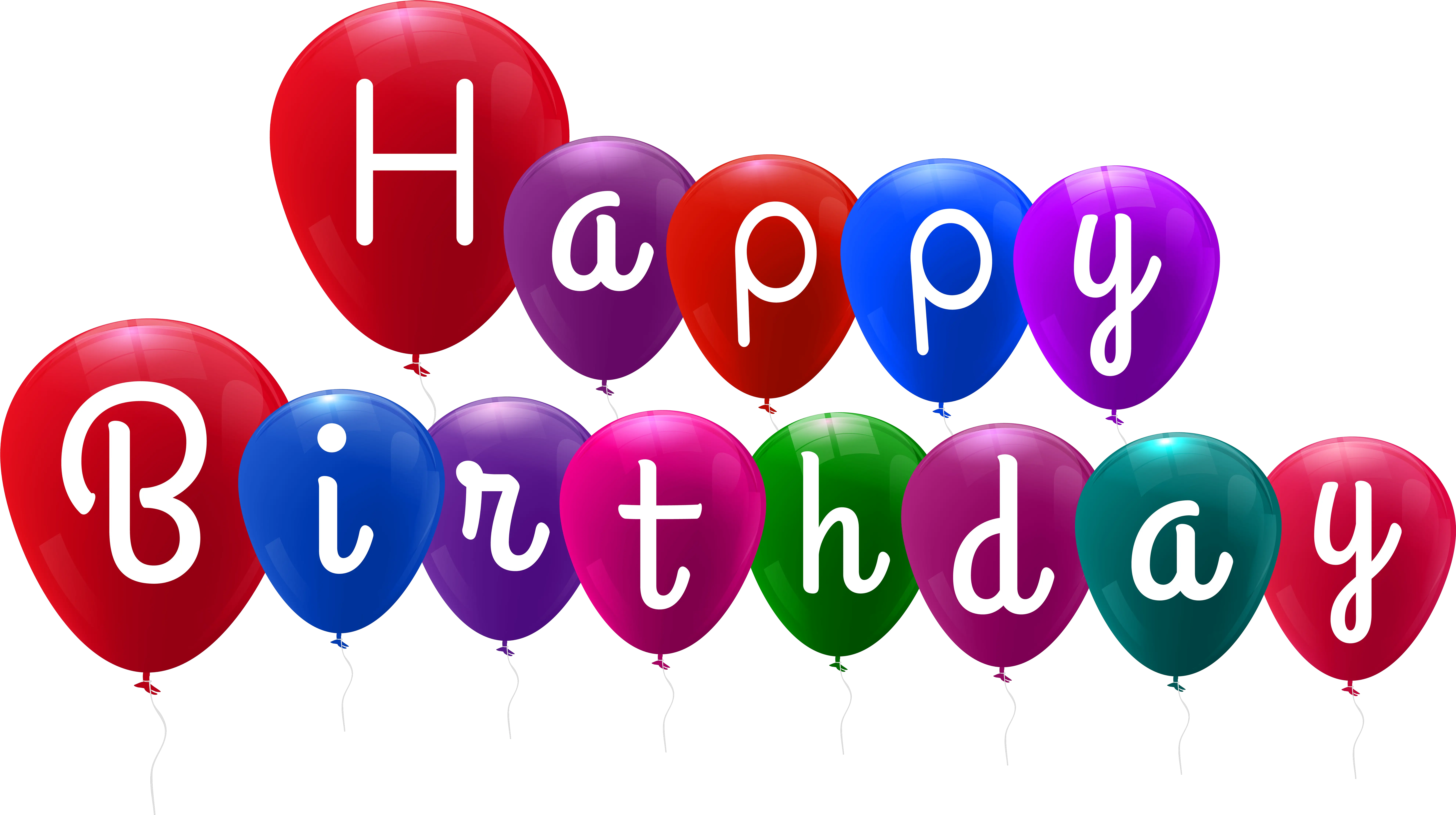 Happy Birthday Text In Balloons Png Happy Birthday Png Text