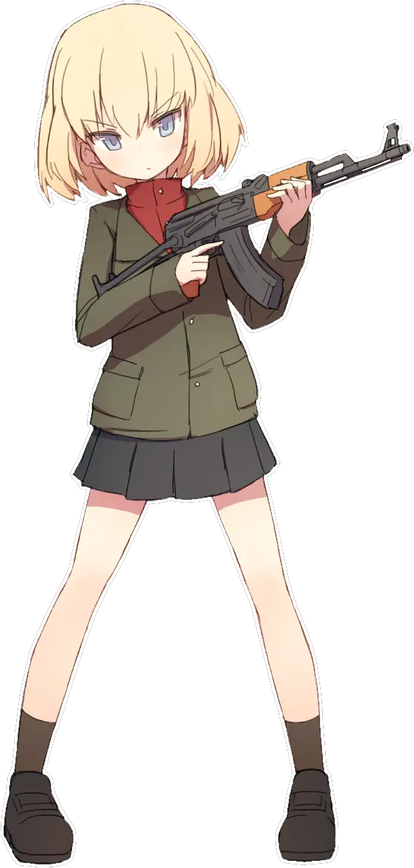 Transparent Ak 47 Png Anime Girl With Gun Png