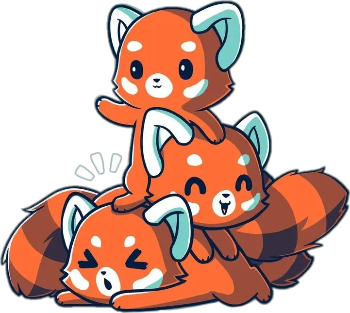 Transparent Friends Hug Clipart Cute Kawaii Red Panda