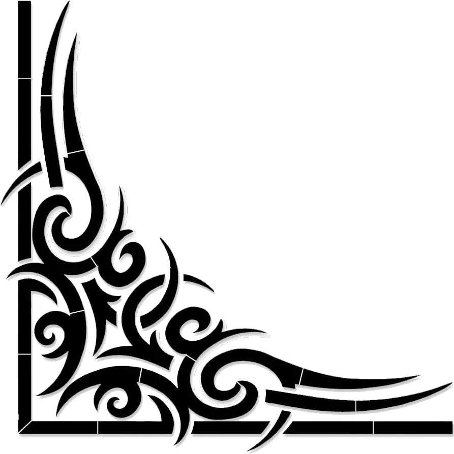 Tribal Corner Scroll Black Tribal Corner Designs