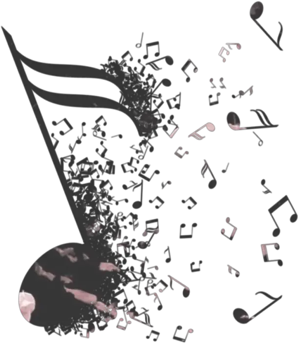 notes music falling flying note grey pink Design Music Notes