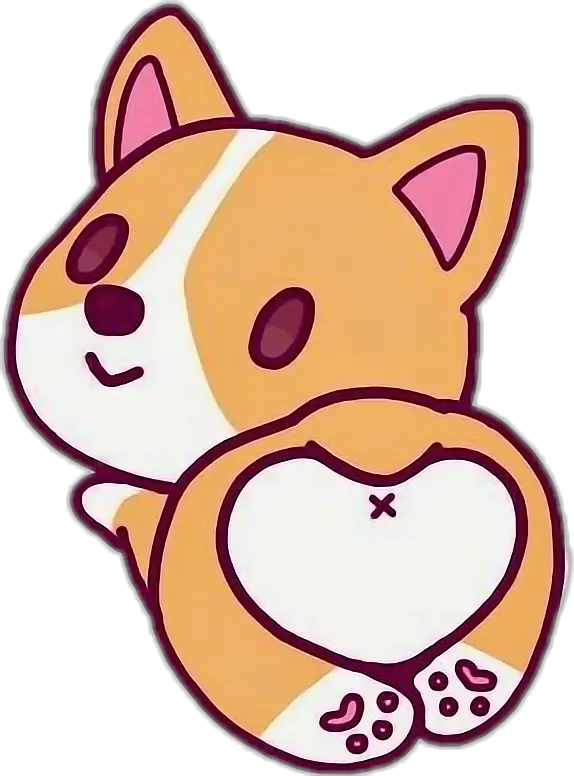 freetoedit cute kawaii dog corgi corgibutt Cute Corgi Puppy Drawings