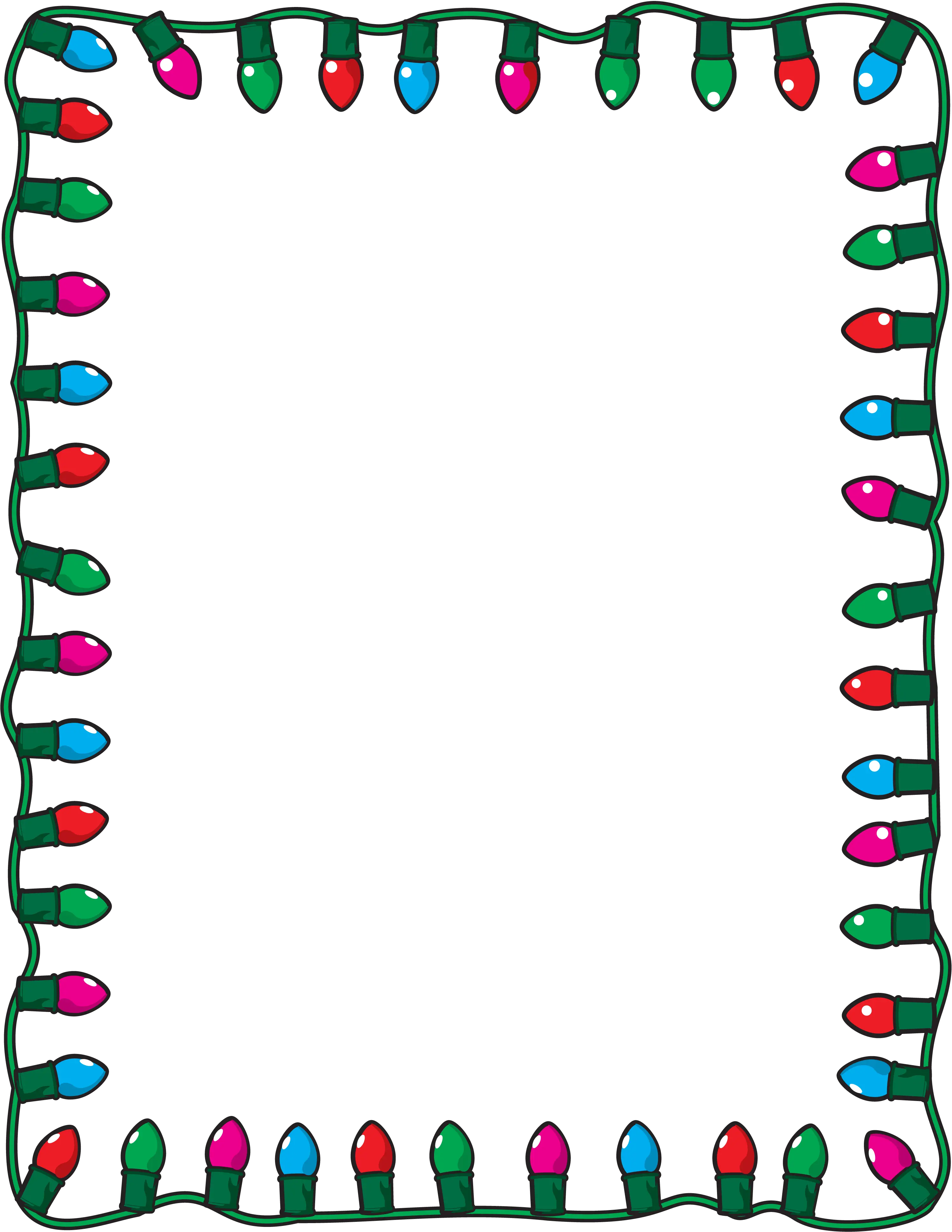 Christmas Lights Clip Art Christmas Paper Border