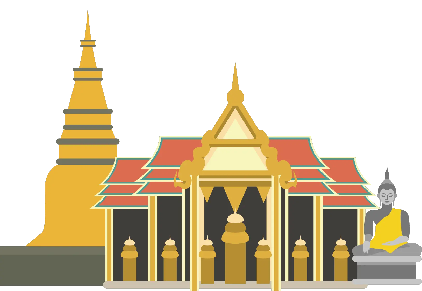 Temple Oranges Png Thai Temple Temple Icon