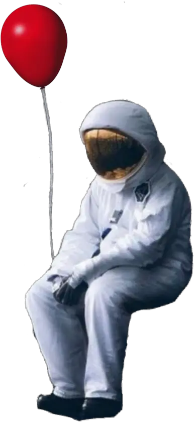 astronaut red balloon redballoon sitting dream Astronaut Sitting With A Red Balloon