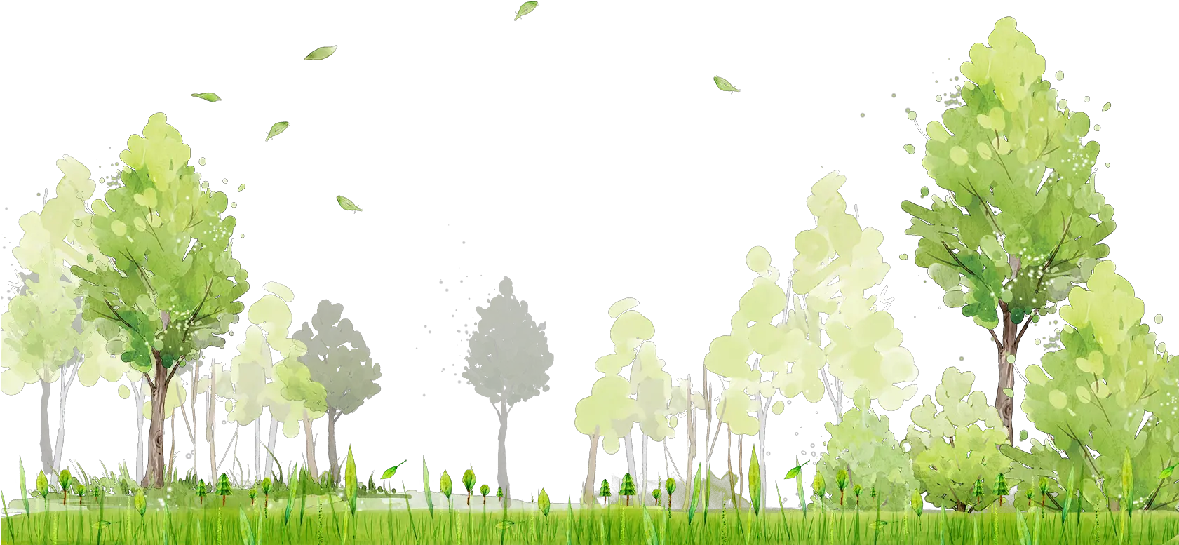 District Painted Poster Watercolor Shulin Green Painting Watercolor Greenery Background Png