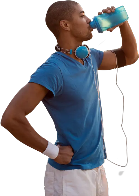 Man With Drink Png Black Person Drinking Water