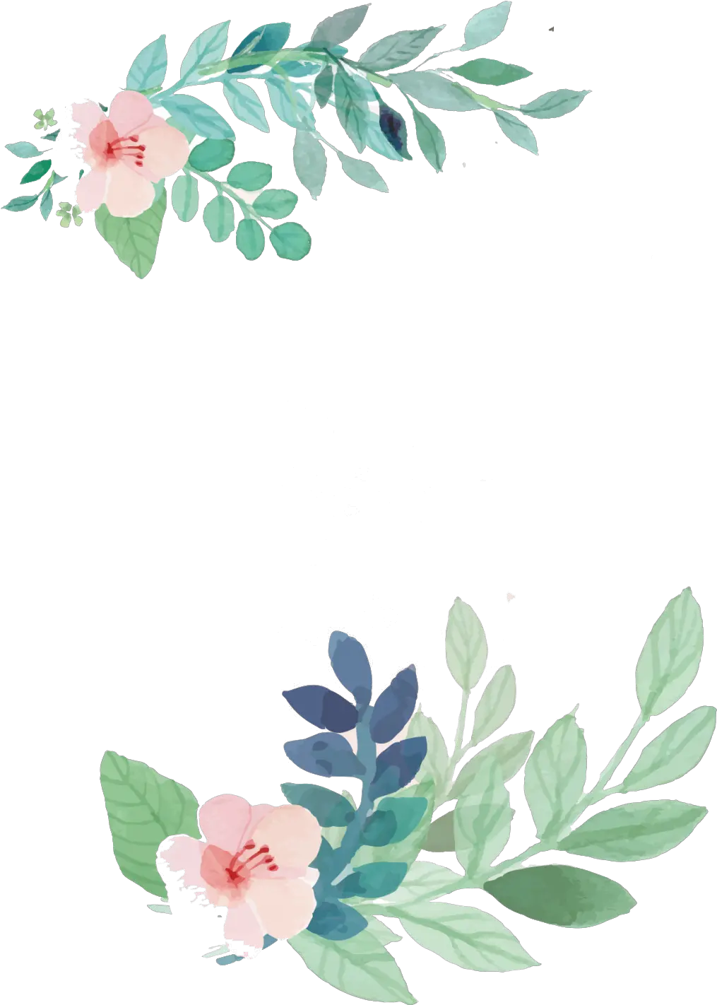 Flower Wedding Watercolor Invitation Flowers Painting Flowers And Leaves Png