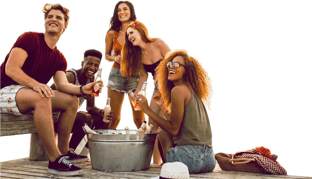 People Laughing With Drinks In Their Hands People Drinking Beer Png