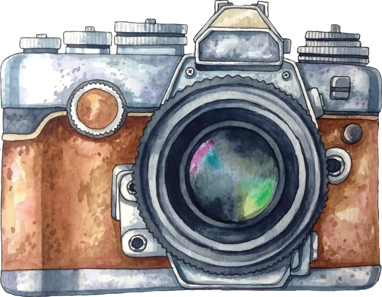 Vector Painted Photography Watercolor Camera Painting Watercolor Camera Painting