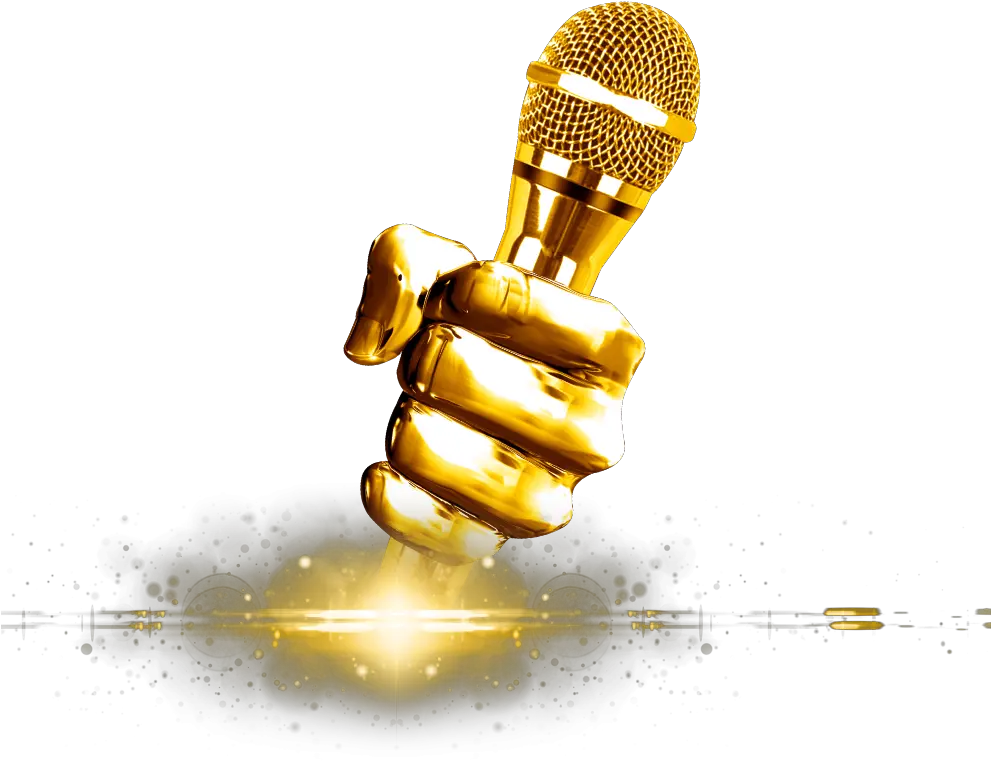 Karaoke Golden Microphone Transparent Background