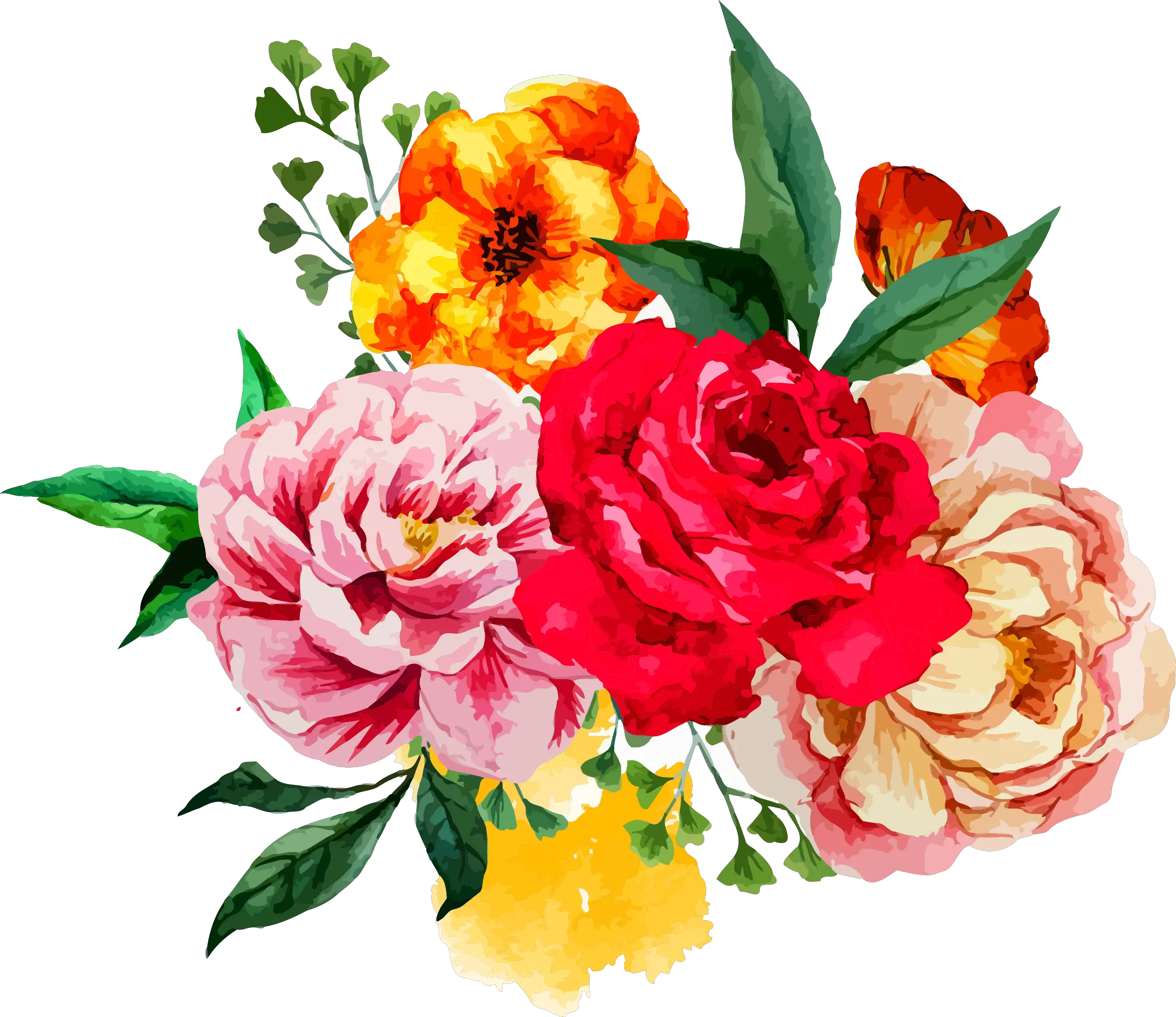 Peony Clipart Flower Bunch Red Flower Vector Free Download