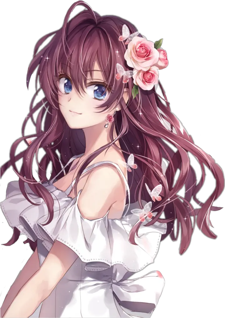 Girl Anime Brown Hair Sweet Smile Dress Brown Hair Cute Anime Girl