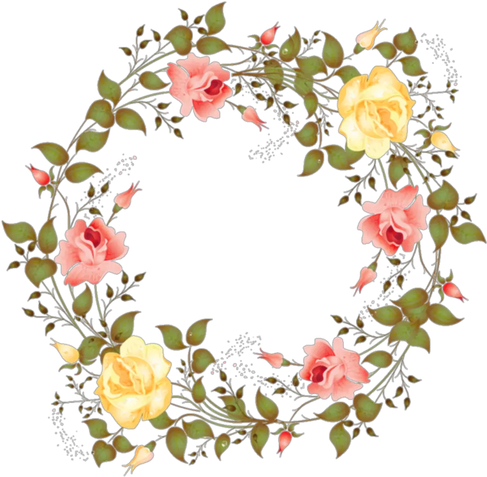 aesthetic circle circleframe frame floral flowers Rose Circle Frame Png