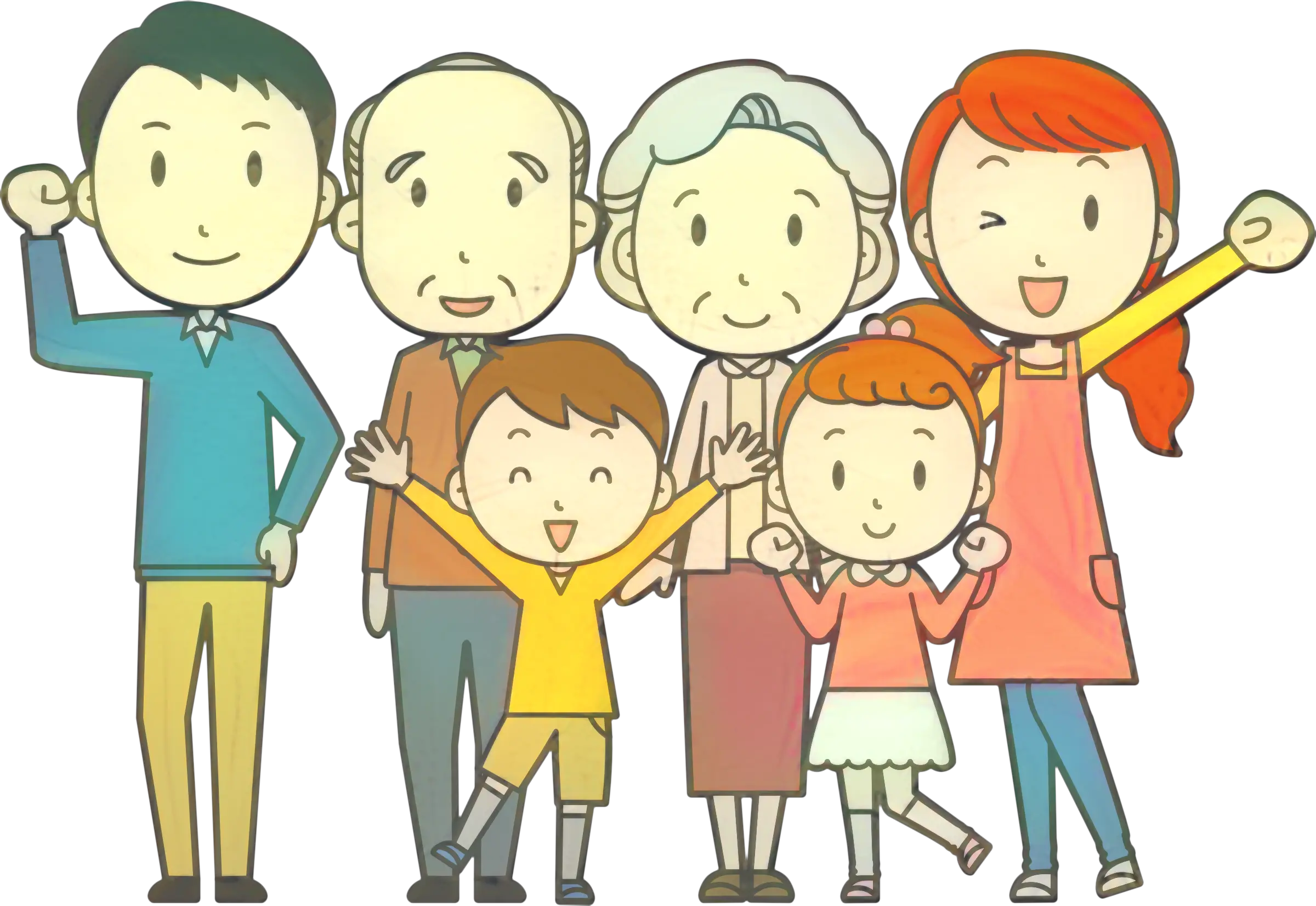 Extended Family Vector Graphics Clip Art Grandparent Cartoon Transparent Family Png