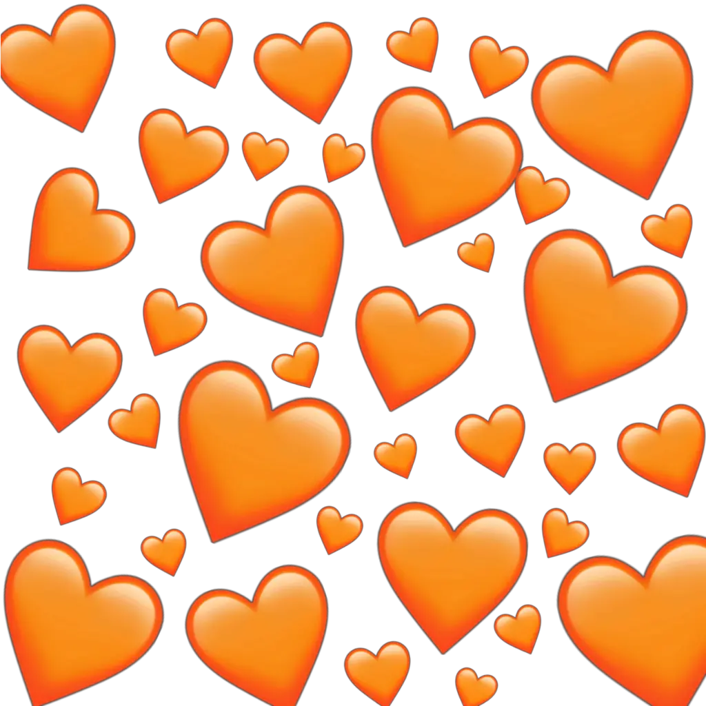 emoji emojis sticker stickers alien reupload Orange Heart Emoji Background