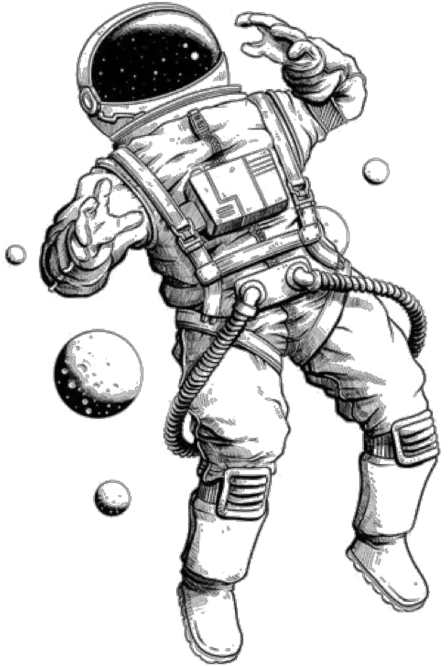 astronaut spacesuit space planet Astronaut Floating In Space Drawing