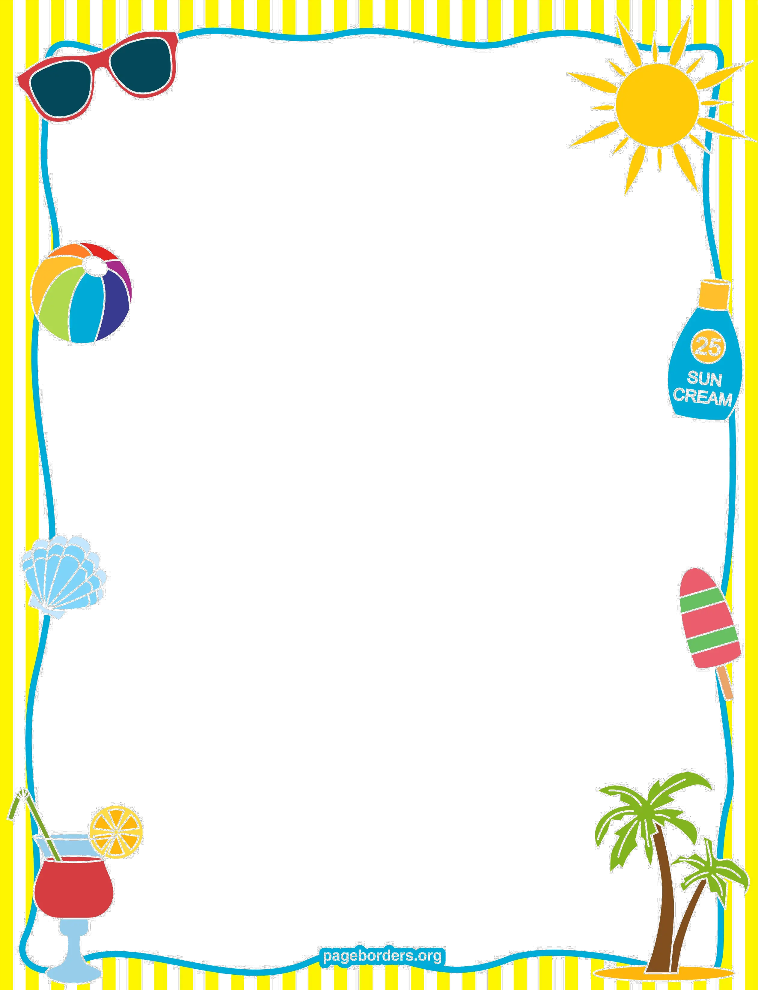 School Border Png Image Beach Summer Border Clipart