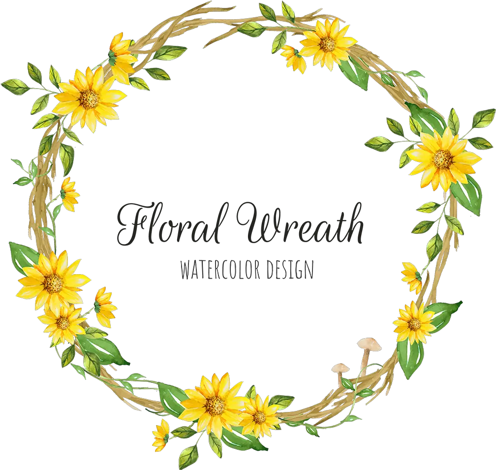 Yellow Floral Wreath Png