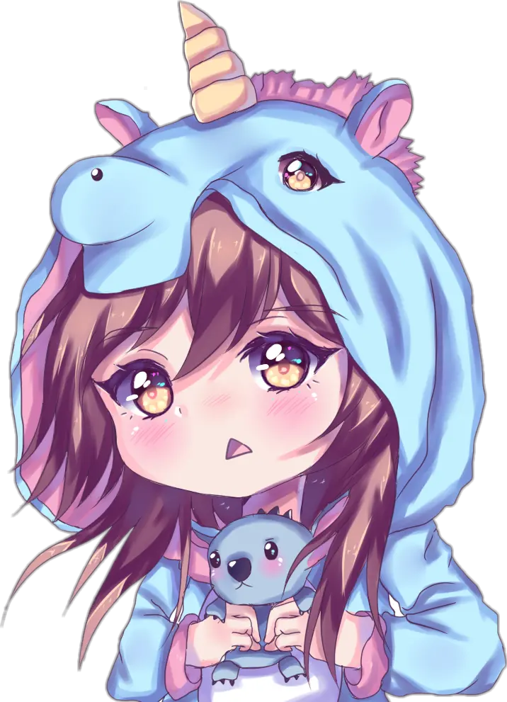 girl girly anime kawaiianime cute unicorn pijama Kawaii Anime Unicorn Girl