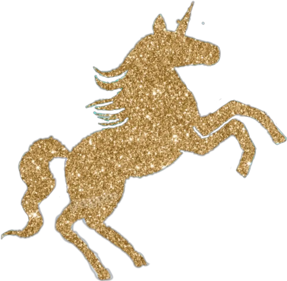 sticker unicorn glitter gold beautiful Gold Glitter Golden Unicorn