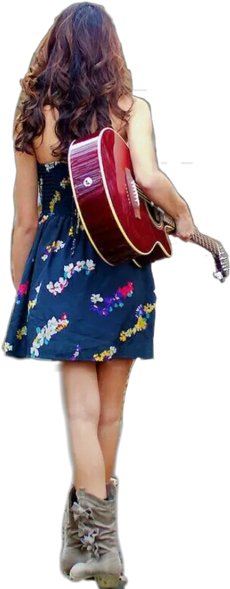 girl behind walking gitar outside Picsart Girls Sticker