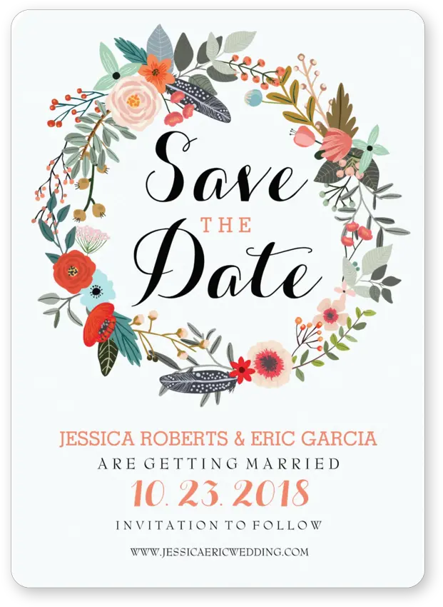 Clip Art Charming Ink Botanical Wreath Save The Date Template Floral