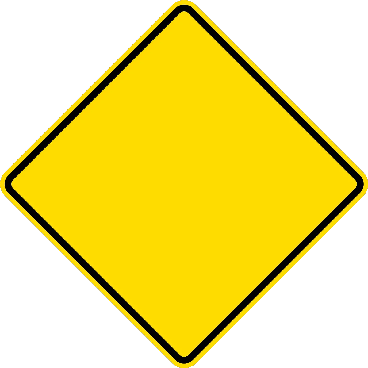 Diamond Warning Sign Blank Yellow Diamond Road Sign