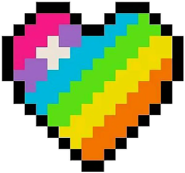 Transparent Cute Rainbow Png Pixel Art Rainbow Heart